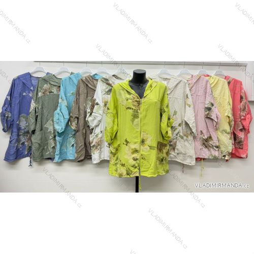 Langarm-Sweatshirt mit Reißverschluss und Kapuze für Damen, Übergröße (52/54/56 Einheitsgröße) ITALIAN FASHION IM425047