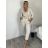 Kurzes gestricktes Langarmkleid für Damen (S/M EINHEITSGRÖSSE) ITALIAN FASHION IM424325 S / M / L beige