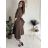 Langärmliges Hemdkleid für Damen mit Gürtel (S/M EINHEITSGRÖSSE) ITALIAN FASHION IMPSH24210151