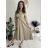 Langärmliges Hemdkleid für Damen mit Gürtel (S/M EINHEITSGRÖSSE) ITALIAN FASHION IMPSH24210151