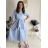 Langärmliges Hemdkleid für Damen mit Gürtel (S/M EINHEITSGRÖSSE) ITALIAN FASHION IMPSH24210151