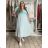Kurzes Sommerkleid mit langen Ärmeln für Damen, übergroß (54/56/58 Einheitsgröße) ITALIAN FASHION IM425070