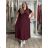 Kurzes Sommerkleid mit langen Ärmeln für Damen, übergroß (54/56/58 Einheitsgröße) ITALIAN FASHION IM425070