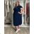 Sommerkleid oval Kurzarm Damen Übergröße (50/52/54 Einheitsgröße) ITALIAN FASHION IM425011  dunkle Minze