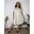 Sommerkleid oval Kurzarm Damen Übergröße (50/52/54 Einheitsgröße) ITALIAN FASHION IM425011 50/52/54 beige