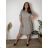 Sommerkleid oval Kurzarm Damen Übergröße (50/52/54 Einheitsgröße) ITALIAN FASHION IM425011 50/52/54 beige