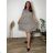 Sommerkleid oval Kurzarm Damen Übergröße (50/52/54 Einheitsgröße) ITALIAN FASHION IM425011 50/52/54 beige