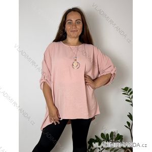 Sommerkleid oval Kurzarm Damen Übergröße (50/52/54 Einheitsgröße) ITALIAN FASHION IM425011