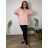 Sommerkleid oval Kurzarm Damen Übergröße (50/52/54 Einheitsgröße) ITALIAN FASHION IM425011 54/56/58 růžová světlá