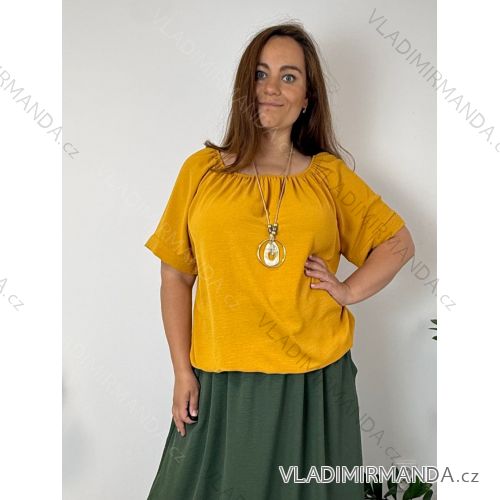 Sommerkleid oval Kurzarm Damen Übergröße (50/52/54 Einheitsgröße) ITALIAN FASHION IM425011