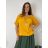 Sommerkleid oval Kurzarm Damen Übergröße (50/52/54 Einheitsgröße) ITALIAN FASHION IM425011  žlutá hořčicová
