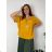 Sommerkleid oval Kurzarm Damen Übergröße (50/52/54 Einheitsgröße) ITALIAN FASHION IM425011  žlutá hořčicová