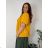 Sommerkleid oval Kurzarm Damen Übergröße (50/52/54 Einheitsgröße) ITALIAN FASHION IM425011  žlutá hořčicová