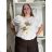 Tunika aus Baumwollspitze mit 3/4 Ärmeln (uni s / l) ITALIAN FASHION IMB22ROSA 54/56/58 weiß