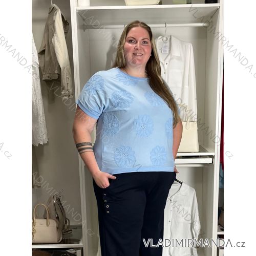Tunika mit Anhänger Kurzarm Damen Übergröße (54/56/58 Einheitsgröße) ITALIAN FASHION IM425031