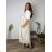 Übergroßer gestrickter Langarmpullover für Damen (S/M EINHEITSGRÖSSE) ITALIAN FASHION IMSN2416125 44/46/48 Hellbeige