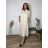 Übergroßer gestrickter Langarmpullover für Damen (S/M EINHEITSGRÖSSE) ITALIAN FASHION IMSN2416125 44/46/48 Hellbeige