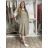 Übergroßer gestrickter Langarmpullover für Damen (S/M EINHEITSGRÖSSE) ITALIAN FASHION IMSN2416125 44/46/48 Hellbeige