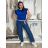 Sommerkleid oval Kurzarm Damen Übergröße (50/52/54 Einheitsgröße) ITALIAN FASHION IM425011 S / M / L blau