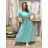 Sommerhemdkleid mit Gürtel, kurze Ärmel, Damen (42/44/46 EINHEITSGRÖSSE) ITALIAN FASHION IM425036
