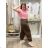 Lange Sommerhose für Damen mit Gürtel (Einheitsgröße S/M) ITALIAN FASHION IMD24080 44/46/48 dunkelbraun