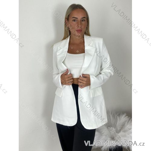 Damen-Langarmjacke (S/M ONE SIZE) ITALIAN FASHION IMPDY23MDUE991838 S / M / L weiß