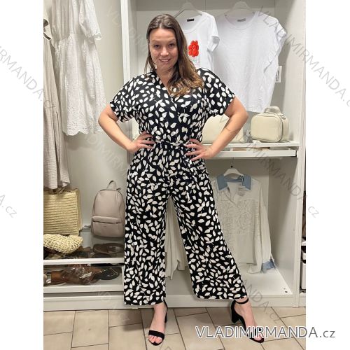 Lässiger Damen-Jumpsuit aus Chiffon mit 3/4-Hose, ärmellos (Einheitsgröße S/M) ITALIAN FASHION IM323300