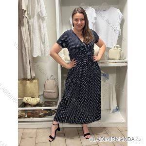 Langes Sommerkleid mit kurzen Ärmeln für Damen (Einheitsgröße S/M) ITALIAN FASHION IM323101