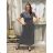 Langes Sommerkleid mit kurzen Ärmeln für Damen (Einheitsgröße S/M) ITALIAN FASHION IM323101