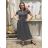Langes Sommerkleid mit kurzen Ärmeln für Damen (Einheitsgröße S/M) ITALIAN FASHION IM323101