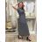 Langes Sommerkleid mit kurzen Ärmeln für Damen (Einheitsgröße S/M) ITALIAN FASHION IM323101