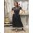 Langes Sommerkleid mit kurzen Ärmeln für Damen (Einheitsgröße S/M) ITALIAN FASHION IM323101
