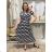 Langes Sommerkleid mit kurzen Ärmeln für Damen (Einheitsgröße S/M) ITALIAN FASHION IM323101
