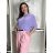 Sommerkleid oval Kurzarm Damen Übergröße (50/52/54 Einheitsgröße) ITALIAN FASHION IM425011 S / M / L lila