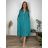 Langes Leinen-Hemdkleid für Damen mit langen Ärmeln (S/M ONE SIZE) ITALIAN FASHION IMPLI2272014 44/46/48 grüne Erbse