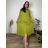 Langes Leinen-Hemdkleid für Damen mit langen Ärmeln (S/M ONE SIZE) ITALIAN FASHION IMPLI2272014 44/46/48 grüne Erbse