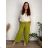 Übergroßer gestrickter Langarmpullover für Damen (S/M EINHEITSGRÖSSE) ITALIAN FASHION IMSN2416125  grüne Erbse