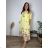 Elegante Hose mit Gürtel für Damen (S/M/L ONE SIZE) ITALIAN FASHION IM425057 46/48/50 žlutá