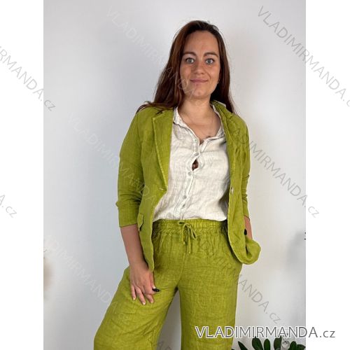 Damen-Langarmjacke (S/M ONE SIZE) ITALIAN FASHION IMPDY23MDUE991838  grüne Erbse