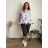 Übergroßer gestrickter Langarmpullover für Damen (S/M EINHEITSGRÖSSE) ITALIAN FASHION IMSN2416125 44/46/48 weiß