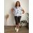 Übergroßer gestrickter Langarmpullover für Damen (S/M EINHEITSGRÖSSE) ITALIAN FASHION IMSN2416125 44/46/48 weiß