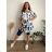 Leinenhemdkleid Kurzarm Damen (S / M ONE SIZE) ITALIAN FASHION IM722110