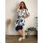 Leinenhemdkleid Kurzarm Damen (S / M ONE SIZE) ITALIAN FASHION IM722110