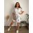 Leinenhemdkleid Kurzarm Damen (S / M ONE SIZE) ITALIAN FASHION IM722110