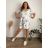 Leinenhemdkleid Kurzarm Damen (S / M ONE SIZE) ITALIAN FASHION IM722110