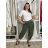 Übergroßer gestrickter Langarmpullover für Damen (S/M EINHEITSGRÖSSE) ITALIAN FASHION IMSN2416125 S / M / L grünes Khaki