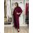 Elegante Hose mit Gürtel für Damen (S/M/L ONE SIZE) ITALIAN FASHION IM425057 S / M / L Wein