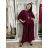 Elegante Hose mit Gürtel für Damen (S/M/L ONE SIZE) ITALIAN FASHION IM425057 S / M / L Wein