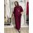 Elegante Hose mit Gürtel für Damen (S/M/L ONE SIZE) ITALIAN FASHION IM425057 S / M / L Wein