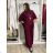 Elegante Hose mit Gürtel für Damen (S/M/L ONE SIZE) ITALIAN FASHION IM425057 S / M / L Wein
